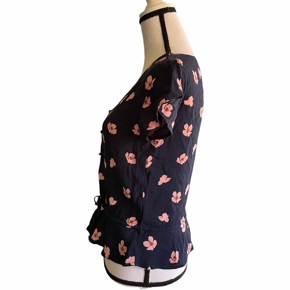 Rails Breton Navy Poppies Blouse. Size small - Picture 3 of 8